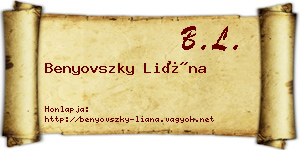 Benyovszky Liána névjegykártya